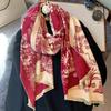 Luxury Floral Print Scarf for Women Warmer Winter Cashmere Pashmina Scarves Shawls Female Thick Blanket Wraps Foulard