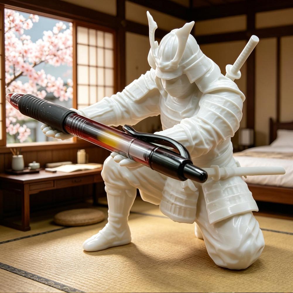 Creative Samurai Pen Holder Japanese Warrior Pencil Rack 3D Printed Stationery Organizer Stand Office Ornament Desk Decor Gift