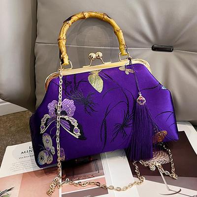 Bolso de noche vintage bordado de lujo para mujer, estilo boda, bandolera