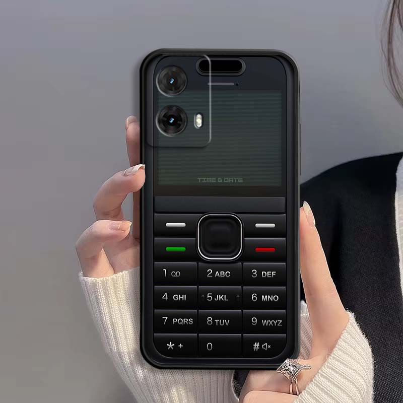 Luxury Vintage Phone Pattern For Motorola G85 Edge 50 G24 G35 G14 G04 40 G72 G34 G G54 G13 G32 5G Black Phone Case