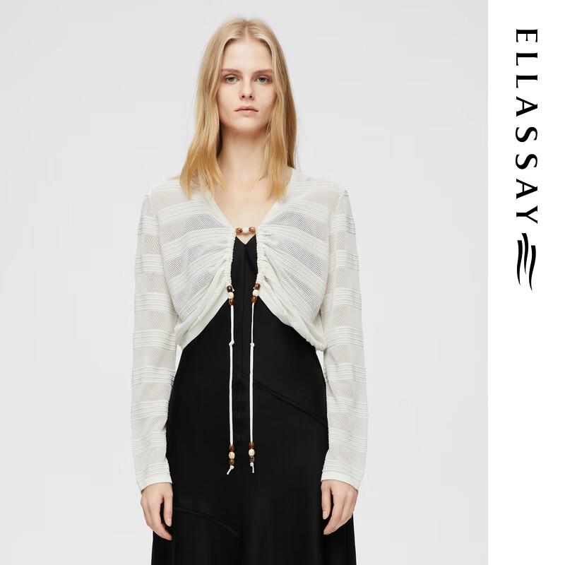 ELLASSAY Women's Drawstring Cut-out Knit Top