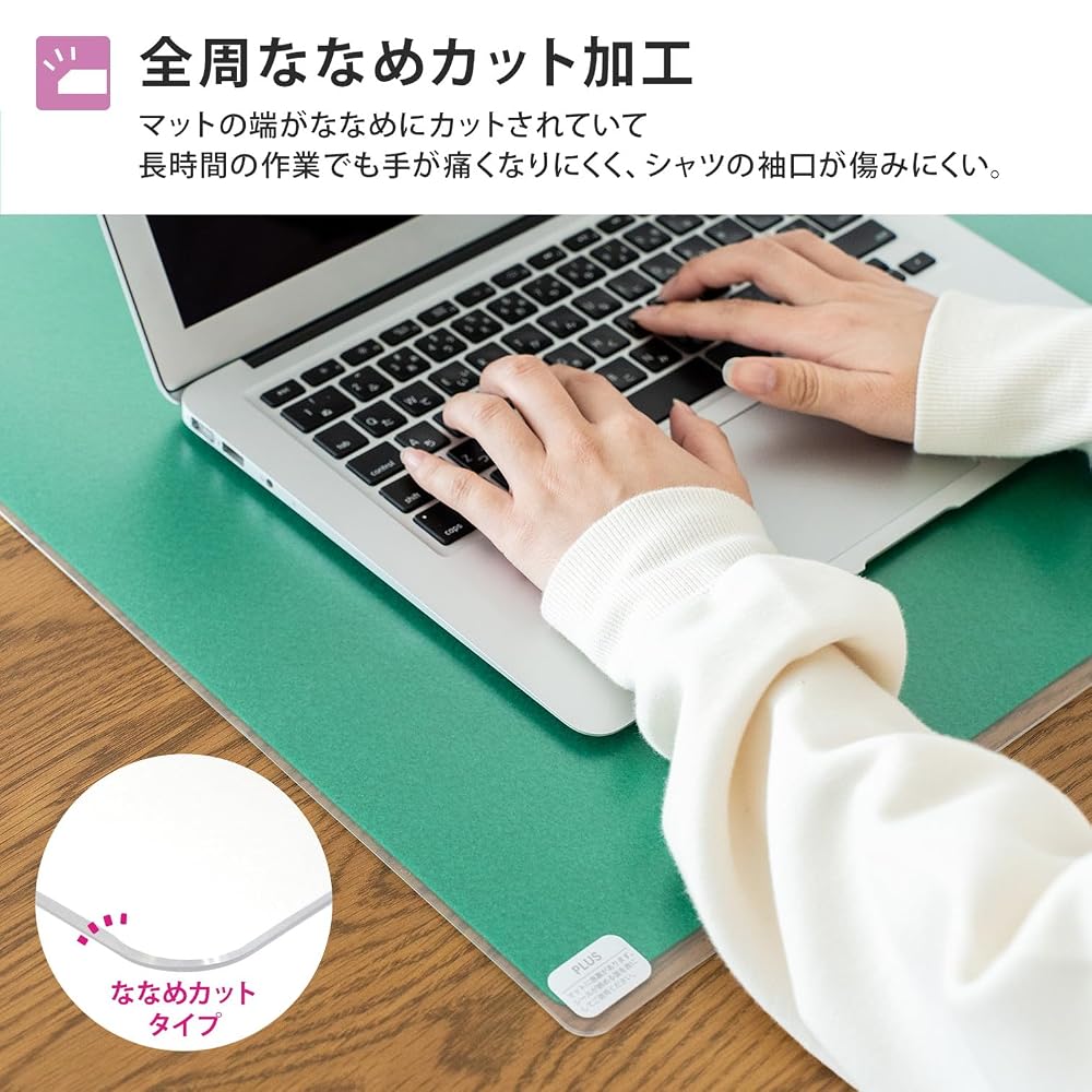 Plus Desk Mat, Mouse Compatible, with Underlay, Economy Type, Multiple Sizes, Curl-Resistant, Ink