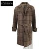STILE LATINO Beautiful Vintage CUBELFAST Wool Blend Checked Belted Single Beaver Jacket Coat 46 BrownUsed