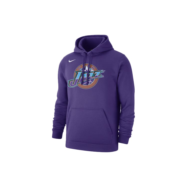 Nike NBA Classic Logo Utah Jazz, Hooded Comfortable Casual Versatile Thermal Fleece Lined Long Sleeved Sweatshirt Men's CI4540-504