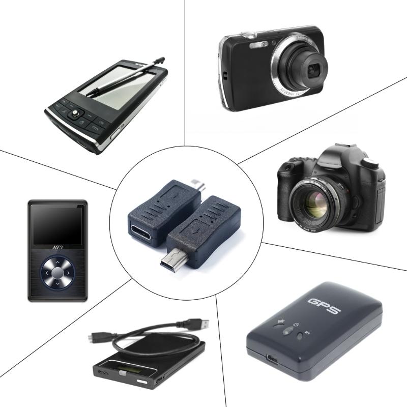 Type-C Female to Mini USB Male Adapter Portable Connector Support Charging and Data Transfer USB C to Mini USB Converter