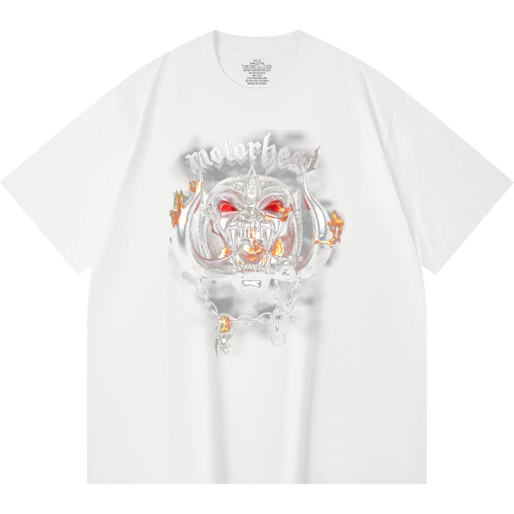 T-shirt Heavy Metal 230 g/m² 100% Bawełna Z Nadrukiem Zespołu Rockowego Popularnej Muzyki Unisex Ciężki Bawełniany T-shirt