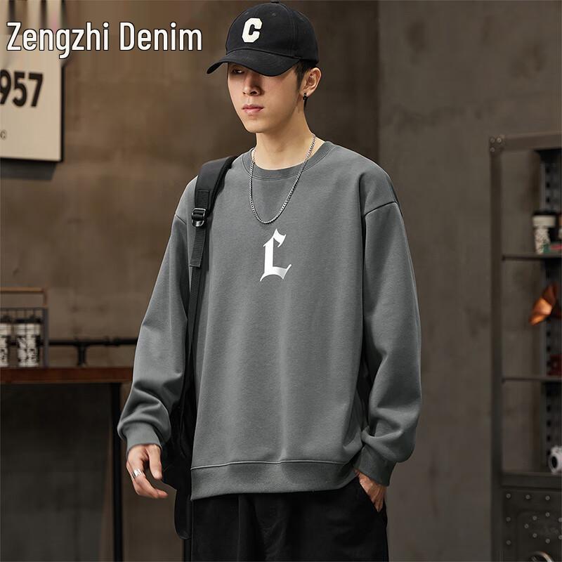 Zengzhi Unisex Letter Print Loose Fit Sweatshirt