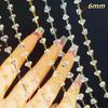 5yards Faceted Triangle Crystal Glass Beads Tassel Copper Link Chain Suitable for Traditional Costume DIY Decoration Accessories