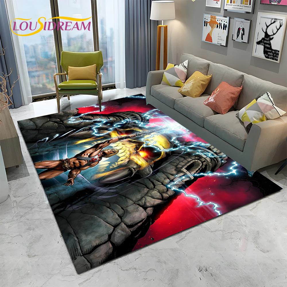 3D Retro Cartoon He Man Masters of Universe Carpet Rug for Home Living Room Bedroom Sofa Doormat Decor,kid Area Rug Non-slip Mat