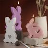 3D Heart Bunny Silicone Mold for Candle Making Soap Crafting Resin Casting Flexible Non-Stick Material Suitable for DIY Art Projects