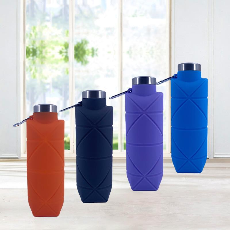 Outdoor Creative Edible Silicon Portable Water Bottle Sports Water Bottle Diamond Folding Bottle