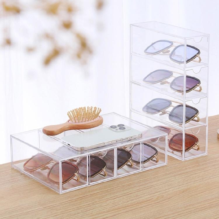 Glasses Storage Case Multi Compartment Eyeglasses Holder Portable Spectacle Organizer Dustproof Sunglasses Storage Box