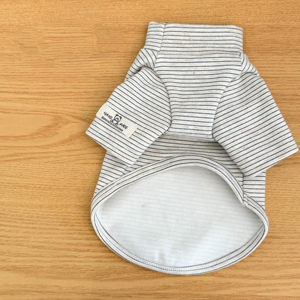 High Collar Pet Bottoming Shirt Striped Pattern Two-Leg Dog Clothes  Outdoor Protection