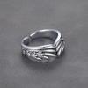 Yintai Fei Retro Thai Silber Verstellbarer Engelsflügel Ring - Vielseitiger Punk Stil für Damen.