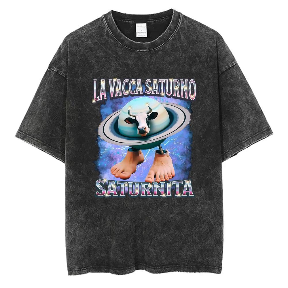 Italian Brainrot Chimpanzini Bananini Vintage Washed T-shirts Banana Monkey Funny Meme T-shirt Casual Geek T Shirts Unisex