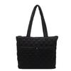 Large Diamond Lattice Cotton Padded Women's Tote – Autumn/Winter Casual Fashion Handbag