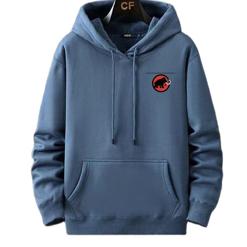 Höst- och vinterfleece-pullover huvtröja med extra tjocklek och lös passform stor storlek L-12XL supermjuk och bekväm passform