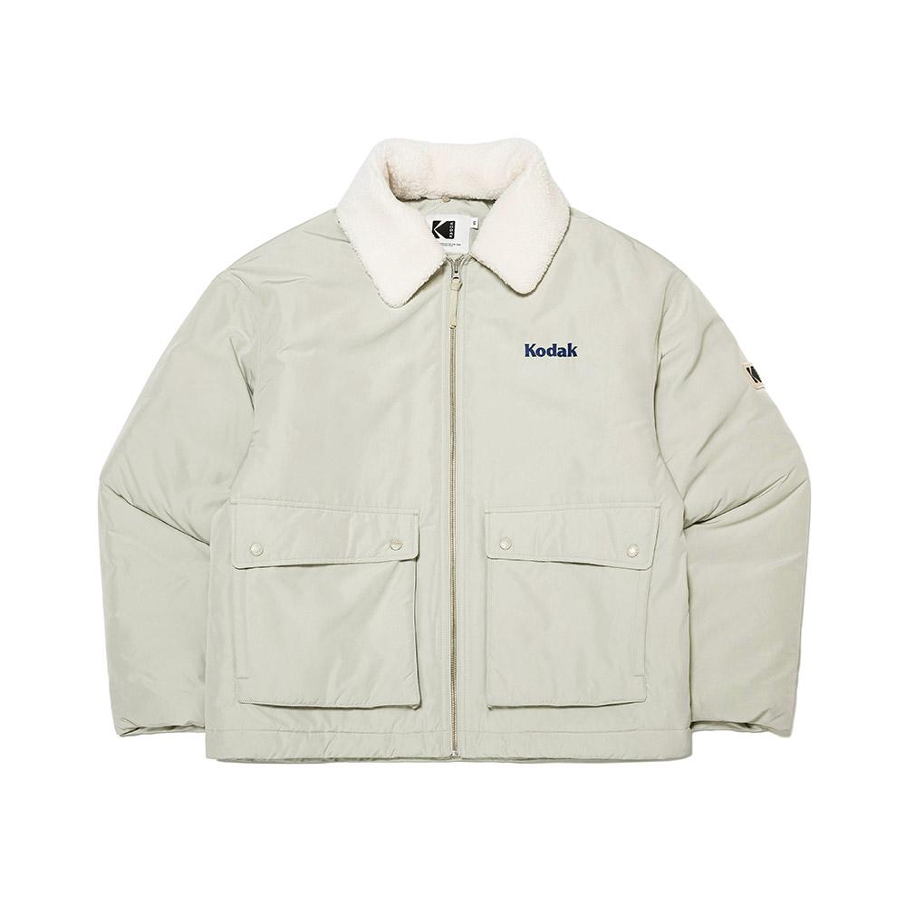 Kodak Essential Fleece Collared Padded Jacket Beige
