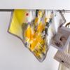 Blue Rhyme Flower Shadow Printed Silk Scarf Square Scarf High-End Shawl Versatile Neck Small Square Scarf Headscarf
