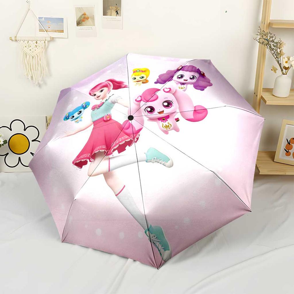 Catch! Teenieping World Portable Automatic Umbrella Compact 8-Rib Lightweight Sturdy Construction Durable Everyday Carry Umbrella Fashionable