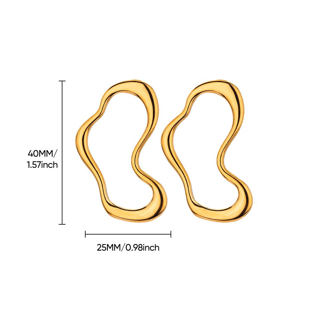 Irregular Butterfly Stainless Steel Stud Earrings For Women Gold Color Cute Wedding Aesthetic Geometric Earring Jewelry Gift Bff