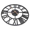Metal Wall Clock Decor Battery Operated Silent Round Retro Style Iron Large Wall Clock for Living Room Bedroom Kitchen Office