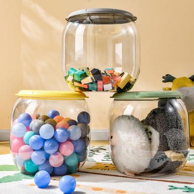 Storage Box Stuffed Animal Organizer Large Capacity Transparent Design Dustproof Stuffed Animal Doll Display Bucket with Lid