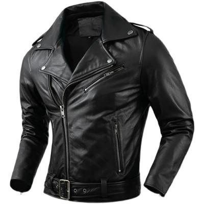 Chinese Size Men Genuine Cowhide Leather Coat Cow Skin Jacket Man Lapel Leather Jackets Mens Clothing Real Leather Coat