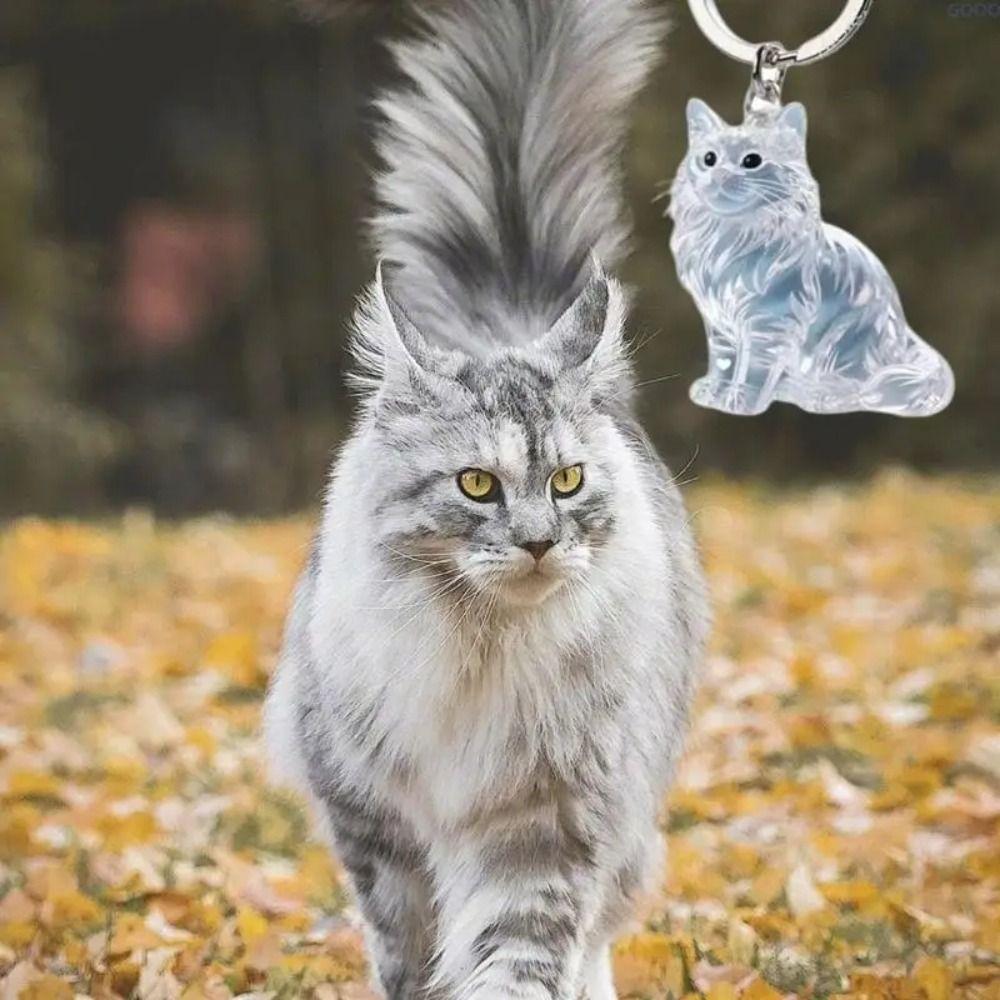 Animal Shaped Cat Hair Acrylic Keychain Handmade Dog Fur Storage Pendant  Small Ornaments