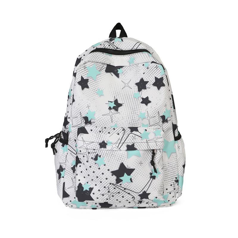 Schoolbag new backpack schoolbag printed stars middle and high school students large capacity backpack trend small fresh cute wholesale