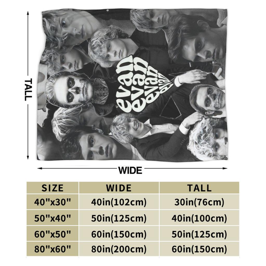 3D Evan Peters Pattern Printed Flannel Blankets Warm Soft Throw Blanket for Outdoor Decorative Bedspread Sofa Bed Cover