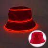 Unisex LED Világítós Hímzett Bucket Kalap Logóval és Egyszínű Lapos Tetővel