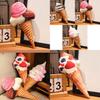 Almofada de Pelúcia Fofa de Cone de Sorvete Creme de Morango Chocolate Baunilha 20cm Boneca de Pelúcia