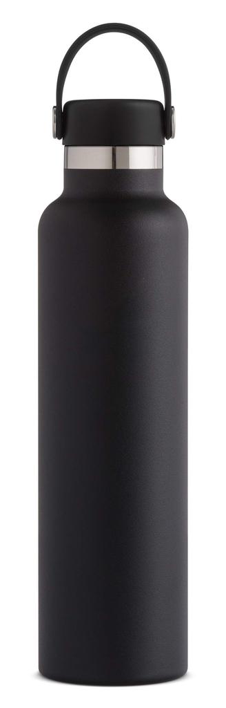 Stainless Steel Bottle Standard Mouth 24oz 709ml Black Thermal Insulated Water Bottle (Authentic Japanese Product)
