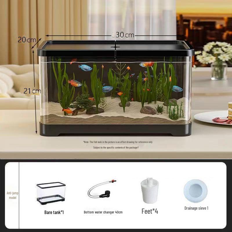 2025 Eco-Friendly Acrylic Fish & Turtle Tank with Drainage and Lid for Living Room