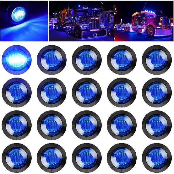 PSEQT 3/4 Inch Trailer Marker LED Lights, Side Clearance Indicators Tail Light Waterproof For Trailer Truck Car Bus Van Pickup RV Wrangler ATV UTV