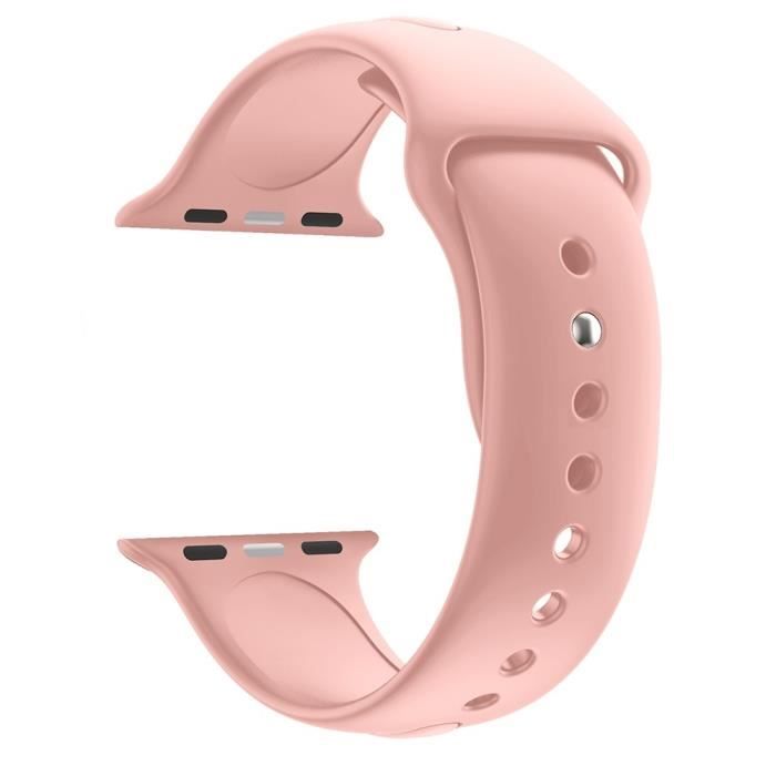 [Compatible Apple iWatch 40 Mm] Soft Pink Silicone Bracelet Size M-L Sport Unisex Replacement Watch