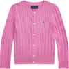 Polo Solid Logo Button Long Sleeve Knit Sweater Kids Sweater Pink 312543047-077
