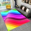 Illusion Regnbue Kromatisk Farge Områdeteppe, Teppe for Hjem Stue Soverom Sofa Dørmatte Dekor, barn Sklisikker Gulvmatte 3D