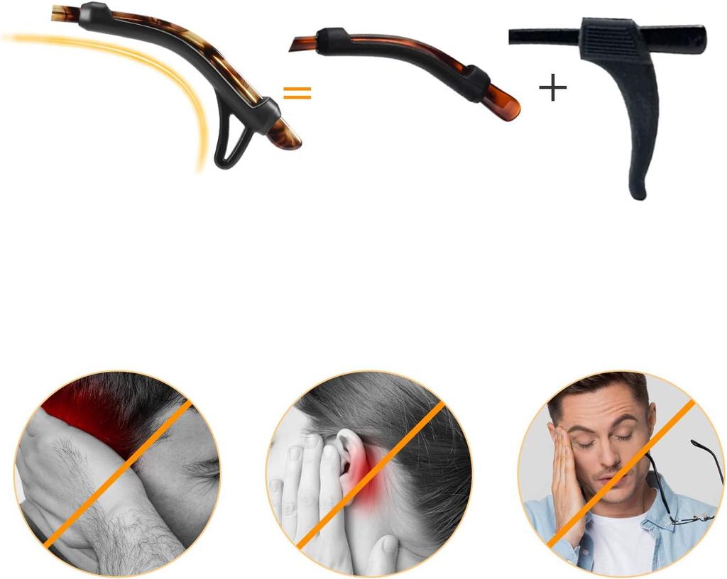 2-20pcs  Anti-slip Silicone Ear Hook Grip Glasses Eyeglasses Leg Stopper Bracket Fastener Accessories Temple Tip Eyewear Holders