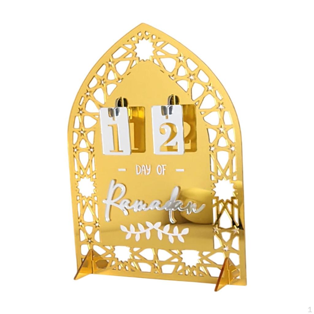 Acrylic Eid Ramadan Advent Calendar 20x15cm Traditional Arab Crafts Desktop Ornament for Family