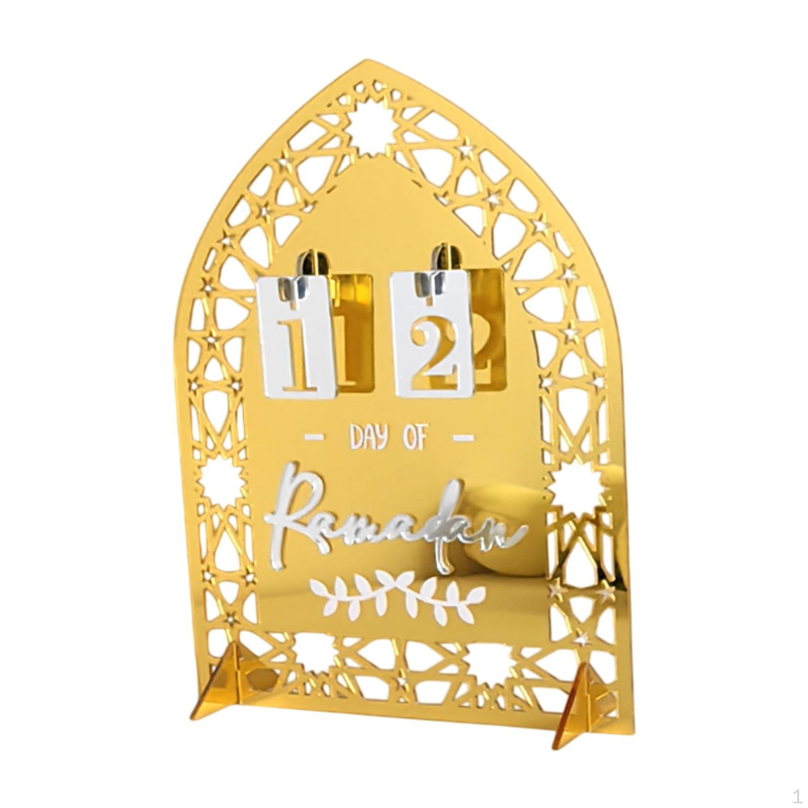 

Акриловый календарь на праздник Рамадан 20x15 см, традиционное арабское ремесло, настольное украшение для семьи золотистый