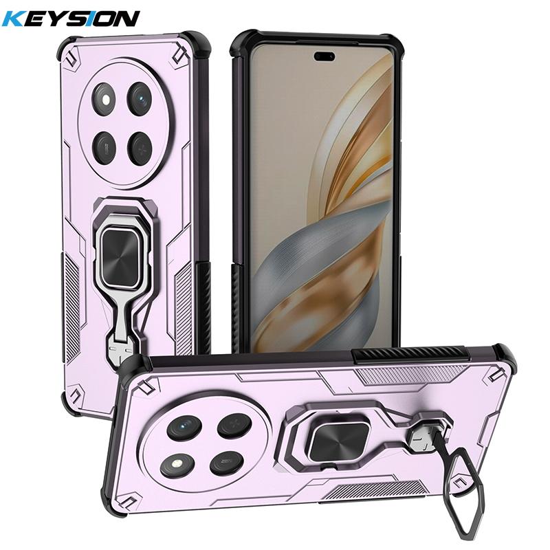 

KEYSION Противоударный бронированный чехол для HONOR X9c 5G X9c Smart Upright Metal Ring Stand Phone Cover для Huawei Honor Magic 7 Lite 5G for Magic 7 Lite фиолетовый