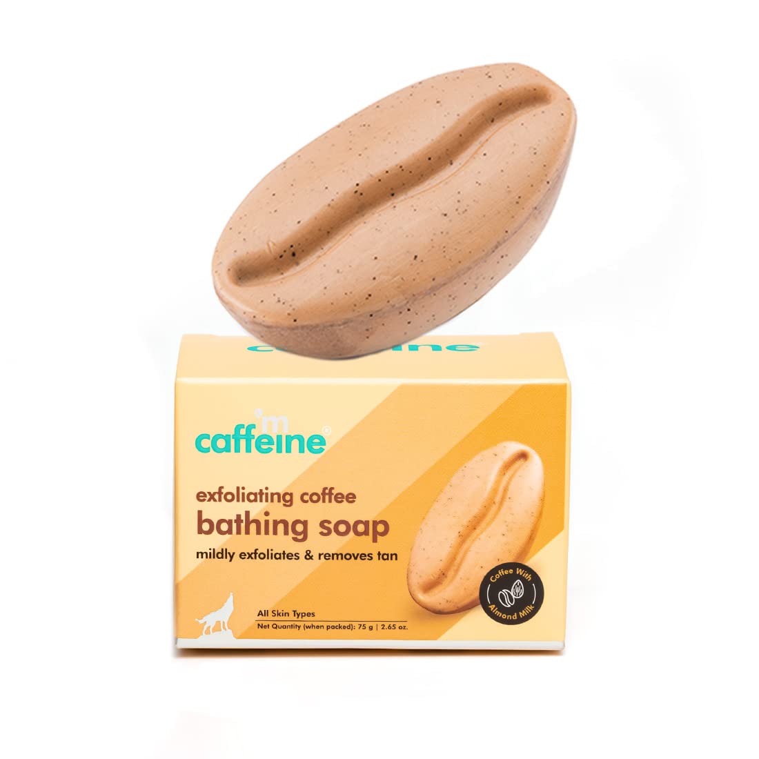 

mCaffeine Exfoliating Tan Removal Soap 75G Pack of 1 with Coffee, Almond Milk & Caramel for Smooth Skin