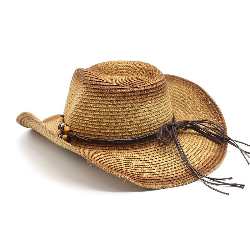 Spring And Summer Men And Women Travel Seaside Beach Sun Protection Sun Hat Spray Paint Denim Straw Hat