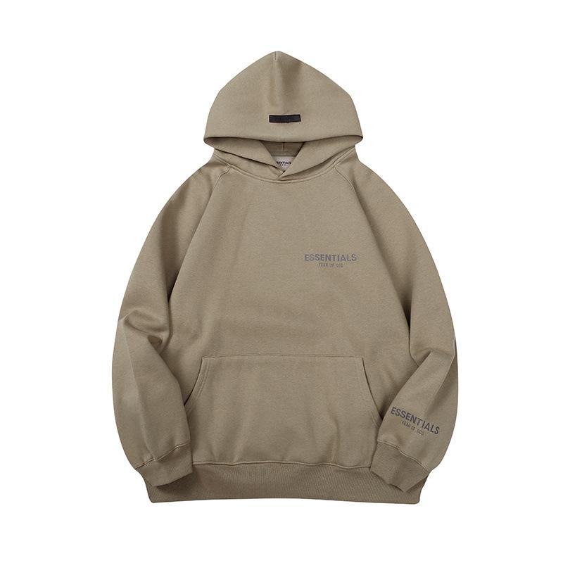 FEAR OF GOD ESSENTIALS Unisex Samt-Hoodie mit Beflocktem Schriftzug