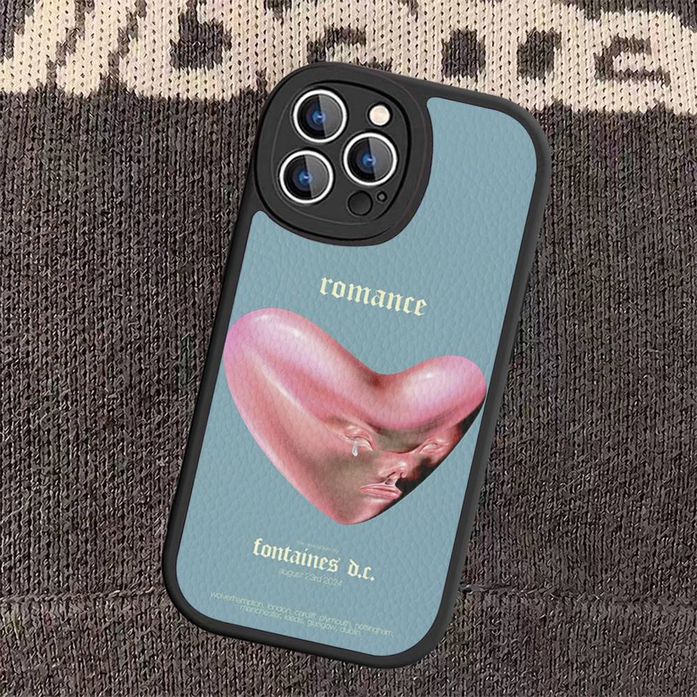 

Band F-Fontaines DC Romance Phone Case Hard Leather For iPhone 14 13 16 Mini 15 14 11 12 Pro Max Plus Fundas iPhone 16 plus
