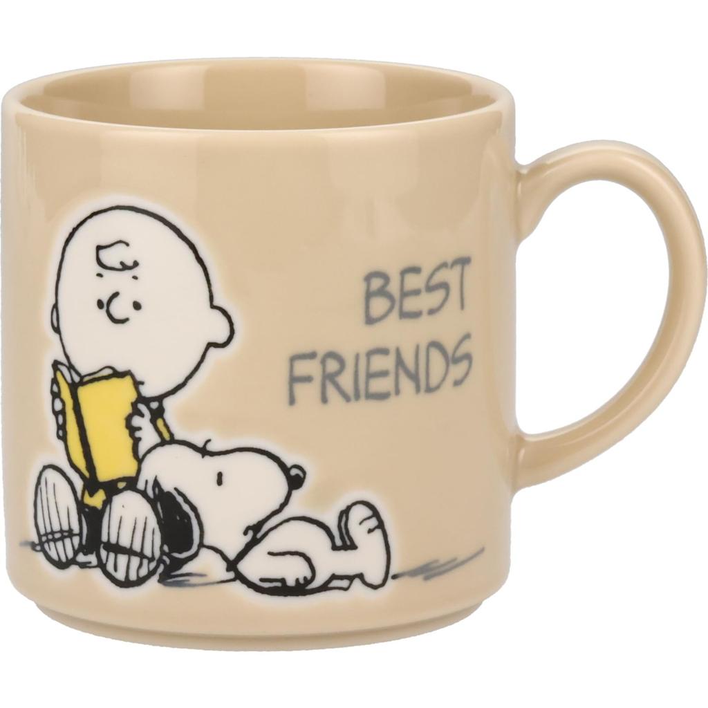 Yamaka Shoten Snoopy Mug 350ml Best Friends Pattern Present Day Women Made In Japan "PEANUTS" (Wooden) Mother's SN453-11H