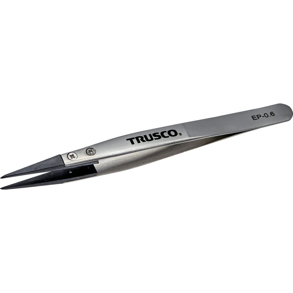 TRUSCO ESD Tip Tip Tweezers, Tapered, 0.6mm Width, EP-0.6