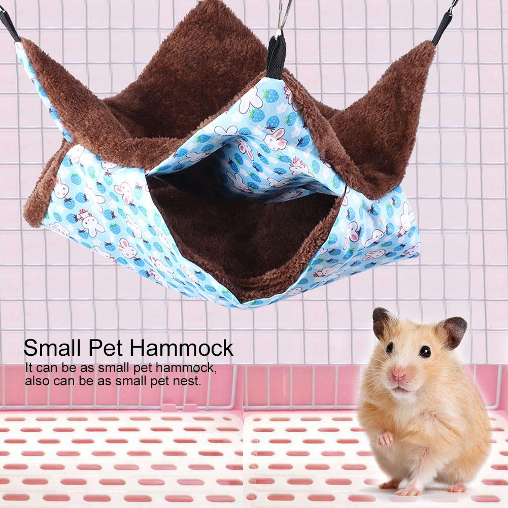 Zweischichtige Zwischenlage Kleine Haustier Hängematte Nest Hängendes Schlafbett für Hamster Eichhörnchen